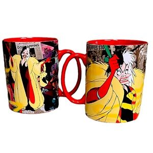 Cruella DeVille Coffee Mugs Disney set of 2